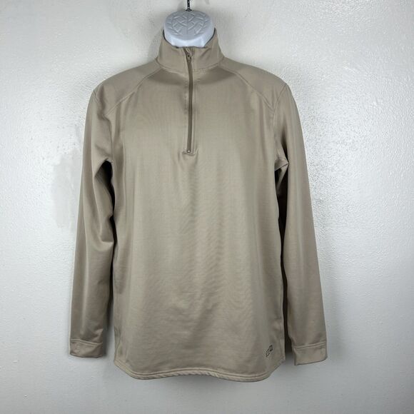 XGO Pullover Men Medium Beige Sweater 3/4 Zip UPF 50 Long Sleeve Fleece Lined - Picture 12 of 12